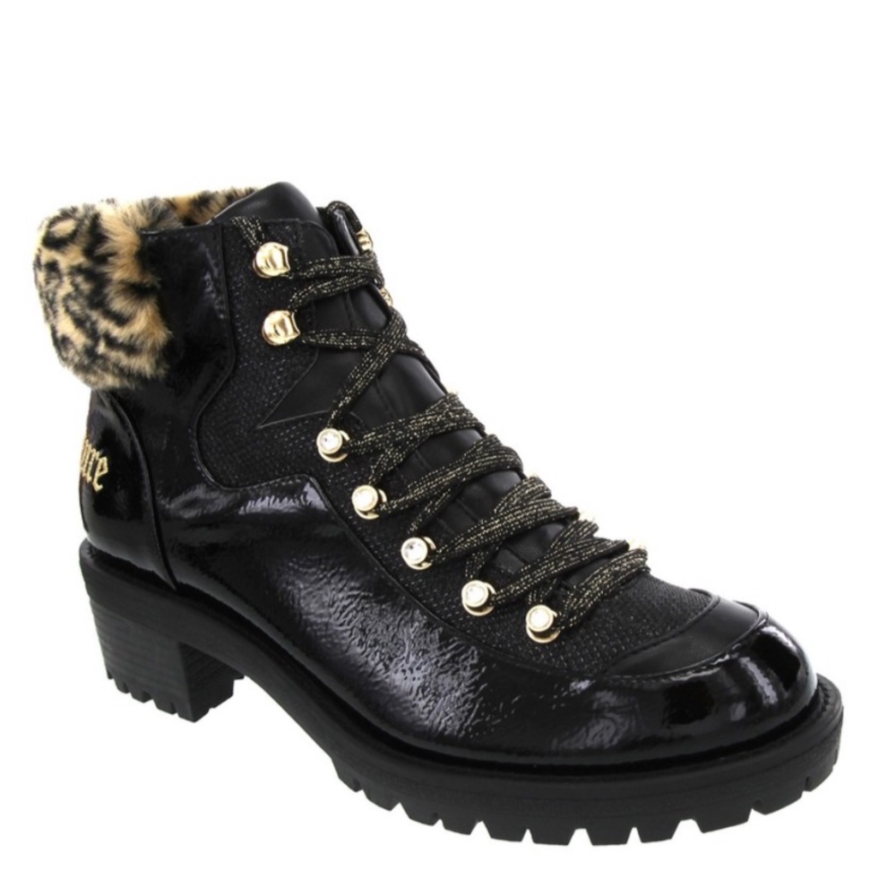 NWT Juicy Couture Indulgence Faux Fur Hiker Bootie - Picture 2 of 10